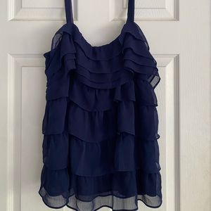 Blue strapped blouse